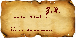 Zabolai Mikeás névjegykártya